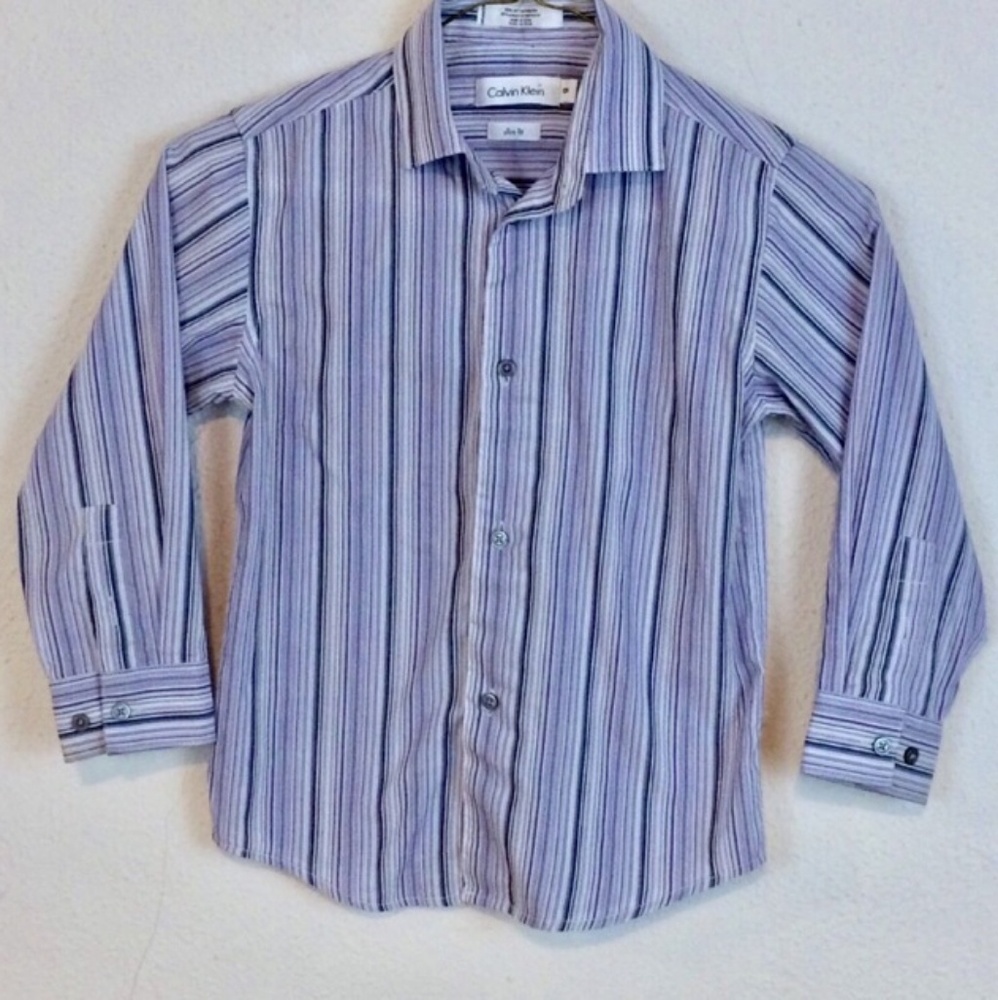 Calvin Klein Boys Striped Button Down Shirt